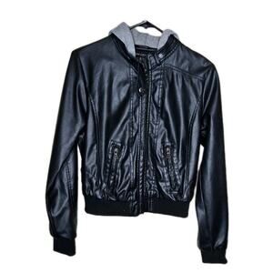 New Look Faux Leather Moto Jacket Full Zip Zip pockets Size Medium
